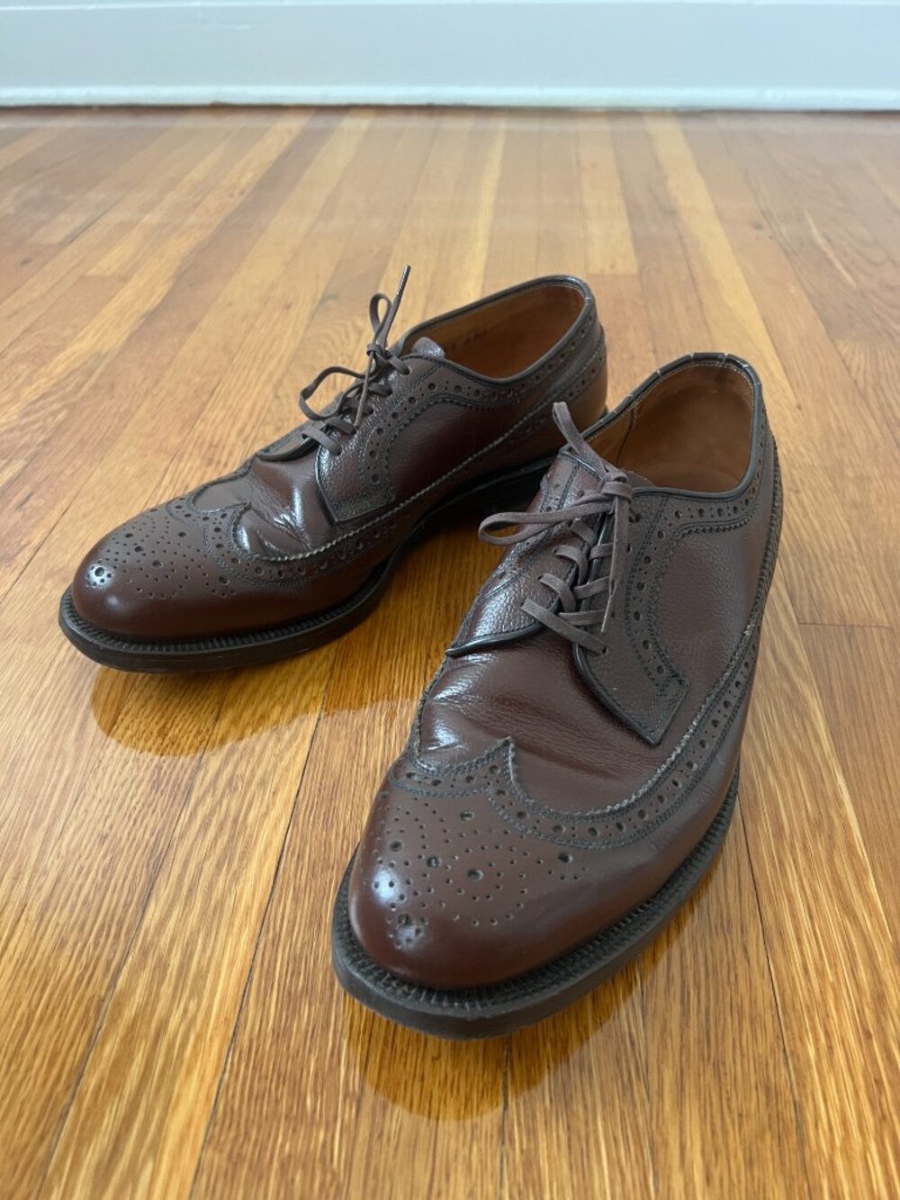 Otsuka Inner Wing Derby Brogue Japan Made Brown Leather Shoes - 25cm EE / US 7